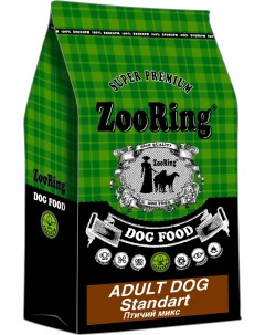 Сухой корм для собак ADULT DOG STANDART птичий микс и рис 10 кг Zooring