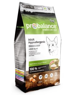 Сухой корм для собак Hypoallergenic чувствительное пищеварение 3 кг Probalance