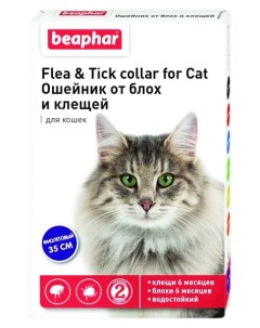 Ошейник для кошек против блох власоедов вшей клещей Flea Tick фиолетов 35 см Beaphar