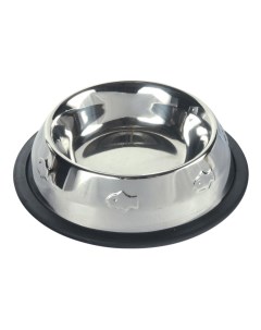 Одинарная миска для кошек и собак резина сталь серебристый 200 мл Trixie