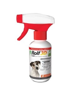 Спрей для собак против блох власоедов клещей комаров 3D 200 мл Rolfclub