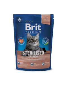 Сухой корм для кошек Premium Cat Sterilised лосось с курицей и куриной печенью 0 8кг Brit*