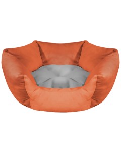 Лежанка для собак и кошек текстиль 65x65x20см оранжевый серый Petshopru