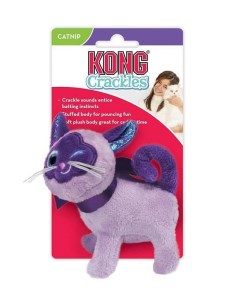 Мягкая игрушка для кошек с кошачьей мятой Crackles Кошка фиолетовый 20 см Kong