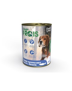 Консервы Holistic Dog для собак сочные кусочки мяса в желе с лососем 420 г Frais