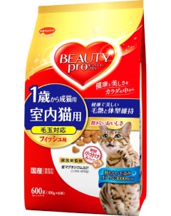 Сухой корм для кошек BEAUTY PRO для вывода шерсти рыба 0 6кг Japan premium pet