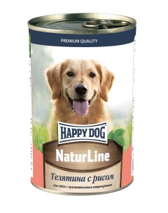 Консервы для собак телятина с рисом 10шт по 410г Happy dog