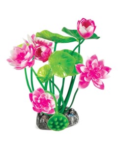 Искусственное растение для аквариума Нимфея розовая 20 см пластик Laguna