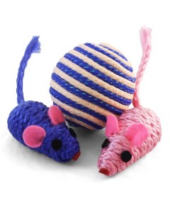 Набор игрушек для кошек Мяч полиэстер разноцветный 5 см 3 шт Триол