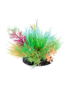 Искусственное растение для аквариума Композиция бордово бирюзовая 12 см Laguna