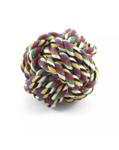 Развивающая игрушка для собак Мяч верёвка плетеный разноцветный 7 см Триол