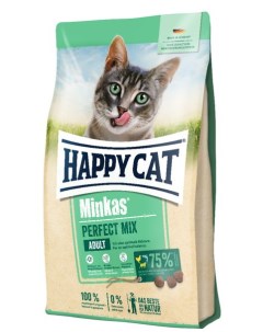 Сухой корм для кошек Minkas Perfect Mix птица ягненок рыба 1 5кг Happy cat