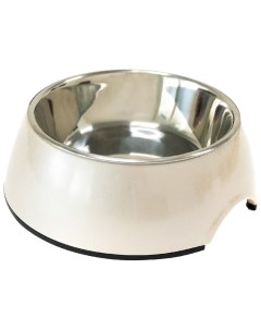 Одинарная миска для кошек и собак меламин сталь белый серебристый 0 35 л Superdesign