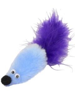 Игрушка для кошек Мышь с мятой голубой мех с хвостом перо 3 шт Gosi