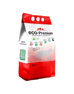 Комкующийся наполнитель Eco Premium Алоэ древесный 20 л 7 6 кг Eco-premium