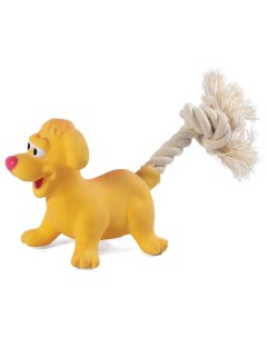 Мягкая игрушка для собак Собачка с веревкой оранжевый 8 5 см Триол
