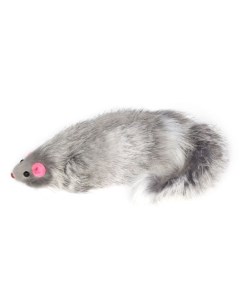 Мягкая игрушка для кошек Мышь натуральный мех серый 14 см Триол