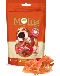 Лакомство для собак для мелких пород куриный хворост 50 г Molina