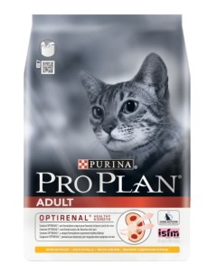 Сухой корм для кошек Adult Optirenal курица 3кг Pro plan