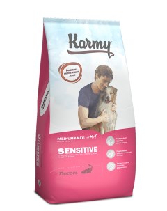 Сухой корм для собак средних и крупных пород Sensitive Medium Maxi лосось 14кг Karmy