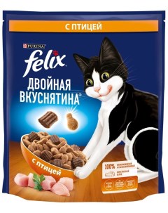 Сухой корм для кошек Двойная вкуснятина птица 1 3 кг Felix