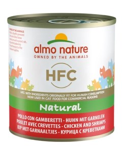 Консервы для кошек HFC Natural курица и креветки 12шт по 280г Almo nature