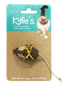 Игрушка для кошек Natural Мышка с кошачьей мятой бежевый 10 см Chomper