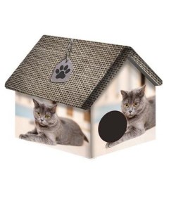 Домик для кошек и собак Дизайн Британец разноцветный 33x33x40см Perseiline