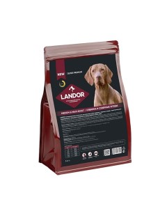 Сухой корм для собак для средних и крупных пород оленина ягоды 1 кг Landor