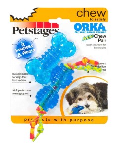 Жевательная игрушка для собак Косточка Гантель ультра мини голубая 7 см 2 шт Petstages