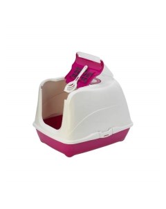Туалет для кошек Flip Cat прямоугольный розовый белый 50х39х37 см Moderna