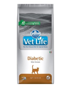 Сухой корм для кошек Vet Life Diabetic при сахарном диаебете курица 10кг Farmina