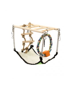 Игрушка для грызунов Подвесной мост с гамаком разноцветный 27см Duvo+