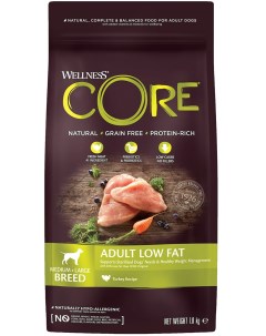 Сухой корм для собак ADULT для средних и крупных пород индейка 1 8кг Wellness core