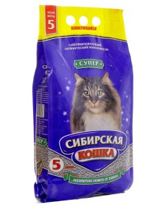 Впитывающий наполнитель Супер бентонитовый 5 л Сибирская кошка