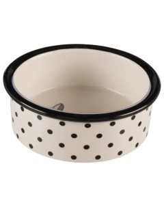 Одинарная миска для кошек и собак керамика белый черный 0 3 л Trixie