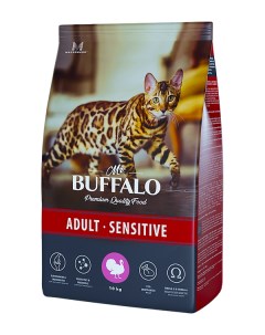 Сухой корм для кошек Adult Sensitive индейка 10 кг Mr.buffalo