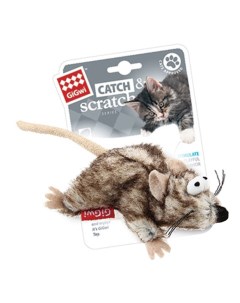 Мягкая игрушка для кошек Мышка с кошачьей мятой 8 см Gigwi