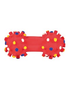 Жевательная игрушка для собак Гантель игольчатая из латекса красная 10 см Trixie