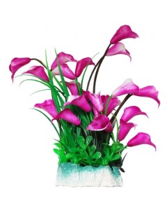 Растение аквариумное лиловые цветы 24 см Уют
