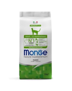 Сухой корм для кошек Monoprotein монопротеиновый кролик 1 5кг Monge