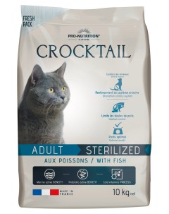 Сухой корм для кошек Crocktail Sterelized для стерилизованных рыба 10кг Flatazor
