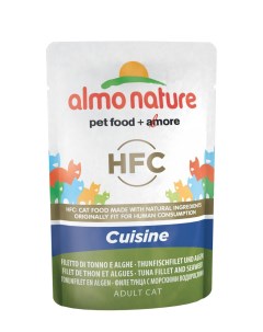 Влажный корм для кошек HFC Cuisine тунец и морские водоросли 24шт по 55г Almo nature