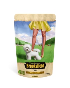 Сухой корм для собак для мелких пород утка с рисом 700г Brooksfield