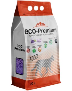 Комкующийся наполнитель Eco Premium Лаванда древесный 20 л 7 6 кг Eco-premium