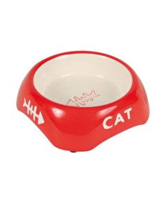 Одинарная миска для кошек керамика красный 0 15 л Major