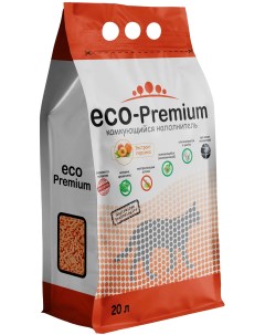Комкующийся наполнитель Eco Premium Персик древесный 20 л 7 6 кг Eco-premium
