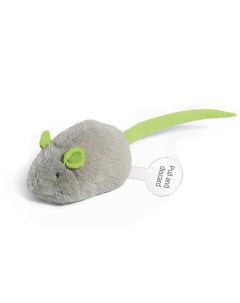 Игрушка пищалка для собак Мышка со звуковым чипом серый Gigwi