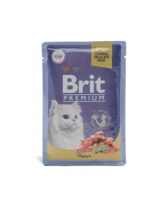 Влажный корм для кошек форель 85 г Brit*