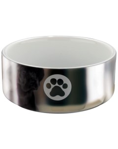 Одинарная миска для кошек и собак керамика белый серебристый 0 3 л Trixie